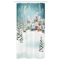 Produktbild: Weihnachten Schmaler Duschvorhang Schnee Stadt Winterurlaub