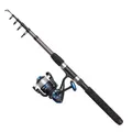 Produktbild: DAM Full Tech Tele Spinning Combo, Süßwasserangler Angelrute Rolle Hecht Barsch Zander Mehr, Starkes Leichtgewicht Vielseitig, Schwarz Grau, 2.10m Mäßig schnelle Rute, 3000er Rolle