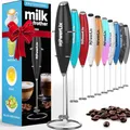 Produktbild: PowerLix Milchaufschäumer Stab, Milchschäumer Elektrisch - mit Edelstahlständer 15-20s, 19000 U/min, Batteriebetriebener Milk Frother für Kaffee, Latte, Cappuccino, Heiß & Kalte Schokolade