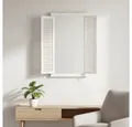 Produktbild: Mucola Wandspiegel Wandspiegel Spiegel Dekospiegel Fensterladen Ablage Shabby Weiß Braun (Stück, Deko Fenster), Shabby Look