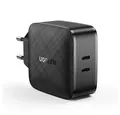 Produktbild: UGREEN Ladegerät 2xUSB Typ C 66W Power Delivery Quick Charge 4.0 schwarz USB-Ladegerät