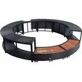 Produktbild: Whirlpool Umrandung Poolumrandung Poolverkleidung Rattan Pool Rahmen Schwarz - Schwarz