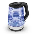 Produktbild: GOURMETmaxx Glas-Wasserkocher | Wasserkocher mit LED Beleuchtung | Teekocher mit Schnellkochfunktion | Kalkfilter, 250 ml bis 1,7 Liter Skala [1,7 L Fassungsvolumen & 2200 Watt]