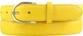 Produktbild: Italienischer Damen-Gürtel, 30 mm breit, Damen, Chinogürtel, Hosengürtel, strukturiertes Leder, Schließe Gold | Gelb 90cm