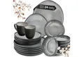 Produktbild: Moritz & Moritz Kombiservice ORGANIC Geschirrset 24tlg Grau (24-tlg), 6 Personen, Steinzeug, Kombigeschirr für 6 Personen