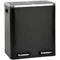 Produktbild: SVITA TM2X15 Treteimer 30 Liter 2x15L schwarz Abfalleimer Mülleimer Mülltrennung Stahl - Schwarz