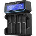 Produktbild: Xtar Batterieladegerät für X4 18650 AA AAA-Zellen Ni-MH Li-Ion 4 Plätze (1 Stk., 12650, 13500, 13650, 14500, 14650, 16340, 16650, 17335, 17355, 17500, 17650, 17670, 18350, 18490, 18500, 18650, 18700, 20650, 21700, 22650, A, Sub-C, AA, AAA, Ladegerät inkl. Akku) (XtarX4)