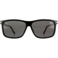 Produktbild: Polaroid Rectangle Mens Schwarz Grau Polarisierte Sonnenbrille
