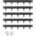 Produktbild: VEVOR Rasenkante, 5er-Set, 990x156x1,5 mm, rostbeständige Beeteinfassung aus Metall, biegbare Beetumrandung, Raseneinfassung, einfach zu installieren, Trennwand für Blumenbeete, Hofwege, schwarz