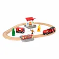 Produktbild: BRIO Bahn Feuerwehr Set 18-tlg. Holzbahn Holzspielzeug Holz Spielzeug Eisenbahn