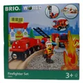 Produktbild: BRIO World 33815 Feuerwehr-Set - Holzeisenbahn-Set inklusive Feuerwehr-Auto mit