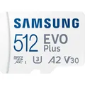 Produktbild: Micro SD 512GB Speicherkarte Samsung EVO PLUS SDXC UHS-I U3 inkl. SD Adapter