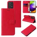 Produktbild: Handy Tasche für Samsung Galaxy A52 Handyhülle Blumen Buch Klapp Cover Case Rot