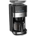 Produktbild: Krups Aroma Partner KM8328, Filterkaffeemaschine, 1,25 l, Kaffeebohnen, Gemahlener Kaffee, Eingebautes Mahlwerk, 1000 W, Schwarz - Schwarz