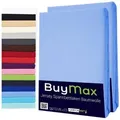 Produktbild: Buymax Spannbettlaken 2-er Set, Doppelpack, Bettlaken, Jersey 100% Baumwolle, Gummizug: rundum, (2 Stück), 90x200 100x200 140x200 160x200 180x200 cm, Matratzen bis 25 cm Höhe blau 180 cm x 200 cm