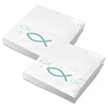 Produktbild: itenga Servietten Papier Fisch 30 x 30 cm 3-lagig 40 Stück für Taufe Kommunion Konfirmation Jungen und Mädchen (Türkis)