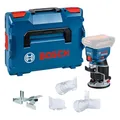 Produktbild: Bosch Professional 18V System Akku-Kantenfräse GKF 18V-8 (inkl. Parallelanschlag, 2x Saugadapter zum Fräsen, Spanschutz, 8-mm-Spannzange, Spannschlüssel, L-BOXX ohne Akku/Ladegerät)