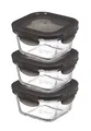 Produktbild: LocknLock: 3x Boroseal quadratisch 300ml grauer Deckel (LLG205G/3)
