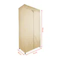 Produktbild: Stoff Kleiderschrank beige - 150 x 75 cm - Mobiler Schrank mit Kleiderstange