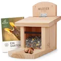 Produktbild: wildtier liebe Eichhörnchen Futterhaus wetterfest I aus verschraubtem Massiv-Holz Futterstelle I Futterstation Eichhörnchen Kobel, Eichhörnchenhaus