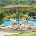 Produktbild: SONGMICS Sonnenschirm 460 x 270 cm UPF 50+ mit Kurbel ohne Ständer - Taupe