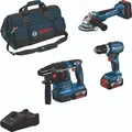 Produktbild: Bosch Combo Kit 18V (3): GSB 18V-45+GWS 18V-10+GBH 18V-22+2x 5.0Ah+1x 5.5Ah