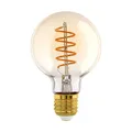 Produktbild: EGLO E27 Lampe dimmbar, Spiral LED Retro Glühbirne Globe, Vintage Deko Leuchtmittel amber, 4 Watt (entspricht 25 Watt), 245 Lumen, warmweiß, 2200k, Edison Birne G80, Ø 8 cm