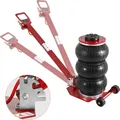 Produktbild: VEVOR 5 Ton/4999,9 kg Pneumatischer Wagenheber Triple Bag Luftheber Hubhöhe 16,5-40,6 cm Aufblasbarer Wagenheber Pneumatischer Luftheber 4999,9 kg Tragfähigkeit Extrem schnelles Heben, 3 T-c, Rot-a