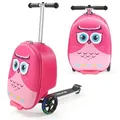 Produktbild: VEVOR Scooter Koffer, 20 L Fassungsvermögen, Reisekoffer mit Flash-PU-Rädern, TPR-Anti-Rutsch-Griff, max. Gewichtskapazität 50 kg, Kinderkoffer Handgepäck, für Kinder ab 5 Jahren, Pink
