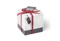 Produktbild: SURPRISA Geschenkbox Rätzel Geschenkbox, Geldgeschenk Verpackung & Gutschein Geschenk Box (inkl. 3-stelligem Zahlenschloss), Geschenkkarton Buchstaben-Rätsel, 12,5 x 12,5 x 12,5 cm, weiß