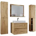 Produktbild: Mid.you Badezimmer VCM Lendas, Honigeiche, Holzwerkstoff, 5-teilig, 4 Fächer, 2 Schublade(n),2 Schublade(n) Schubladen, 147 cm, hängend, Badezimmer, Badmöbelsets & Badmöbelserien, Badmöbel-Sets