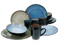 Produktbild: CreaTable, 23629, Serie BALI - Reaktivglasuren, 16-teiliges Geschirrset, Kombiservice aus Steinzeug, spülmaschinen- und mikrowellengeeignet, Qualitätsproduktion