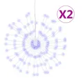 Produktbild: vidaXL Dekolicht Weihnachtsbeleuchtungen Feuerwerk 2 Stk 140 LEDs Blau 17 cm