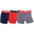 Produktbild: CR7 Herren Boxer Shorts, 3er Pack - Trunks, Organic Cotton Stretch Dunkelblau/Rot/Grau XL