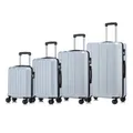 Produktbild: Suitcase Set, Rollkoffer Handgepäck, Kofferset, mit 4 Rollen 360°, Hartschalenreise Zahlenschloss, Weicher Gummigriff (4er Set, S,M,L&XL, Silber)