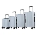 Produktbild: YONSLY Trolley Reisekoffer Suitcase Set, Travel Rollkoffer Handgepäck, Kofferset, Gepäckset Hartschalenreisekoffer mit 4 Rollen 360°, Zahlenschloss, Weicher Gummigriff (4er Set, S,M,L&XL, Silber)