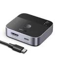 Produktbild: UGREEN 4K HDMI Switch 2PC USB C +HDMI Eingang 2X1 USB Splitter Einen Bildschirm anzeigen, Plug & Play, HD Audio Sync, ESD-Schutz für Laptop,TV Box/Stick,PC,PS5/4/3,Xbox 360/One