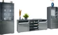 Produktbild: Vladon Wohnwand Granada, Anbauwand bestehend aus 2 Vitrinen und 1 TV-Board, Anthrazit matt/Grau Hochglanz (286 x 122,5 x 35 cm)