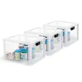 Produktbild: Theo&Cleo Medikamenten Aufbewahrungbox 3 Stück, Abschließbare Durchsichtige Box für Handys, Süßigkeiten, Snack, Persönlicher Safe Persönlicher Safe Faltbar (Weiß-3)