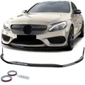 Produktbild: Front Spoiler Lippe Sport Look Schwarz Glanz für Mercedes C W205 S205 14-21
