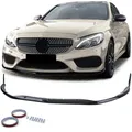 Produktbild: Front Spoiler Lippe Sport Look Schwarz Glanz für Mercedes C W205 S205 14-21