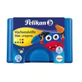 Produktbild: Pelikan Wachsmalstifte Set 8 Farben dick wasservermalbar mit Etui Blau + Schaber