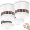 Produktbild: VisorTech 4er-Set Mini-Rauchwarnmelder mit 10-Jahres-Batterie, 85 dB, Ø 52 mm