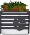 Produktbild: Alu Verkleidung für Klimaanlage/Wärmepumpe HWC-K59, Abdeckung Schutzgitter Pflanzenregal, Metall 73x90x38cm grau