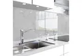 Produktbild: danario Küchenrückwand Folie selbstklebend, Glasoptik, Spritzschutz Küche, versteift & robust