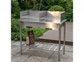 Produktbild: Westerholt Standgrill Edelstahl-Holzkohlegrill: Outdoorküche, 2 getrennte Roste verstellbar, Zwei Grillflächen mit zwei separaten Grillrosten