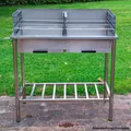Produktbild: Edelstahl Grilltisch XXL Holzkohlegrill Standgrill Grill Outdoor-Küche Camping