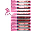 Produktbild: edding 300 Permanentmarker - pink - 10 Stifte - Rundspitze 1,5-3 mm - wasserfest, schnell-trocknend - wischfest - für Karton, Kunststoff, Glas, Holz, Metall, Glas