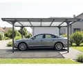 Produktbild: Aluminium-Einzelcarport mit Schrägdach (Pultdach, seitlich geneigt) Polycarbonat