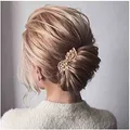 Produktbild: Yheakne Strass Hochzeit Haarspange Gold Kristall Glanz Braut Kopfschmuck Dekorative Kopfbedeckung Kamm Haarschmuck für Frauen und Mädchen (Gold)